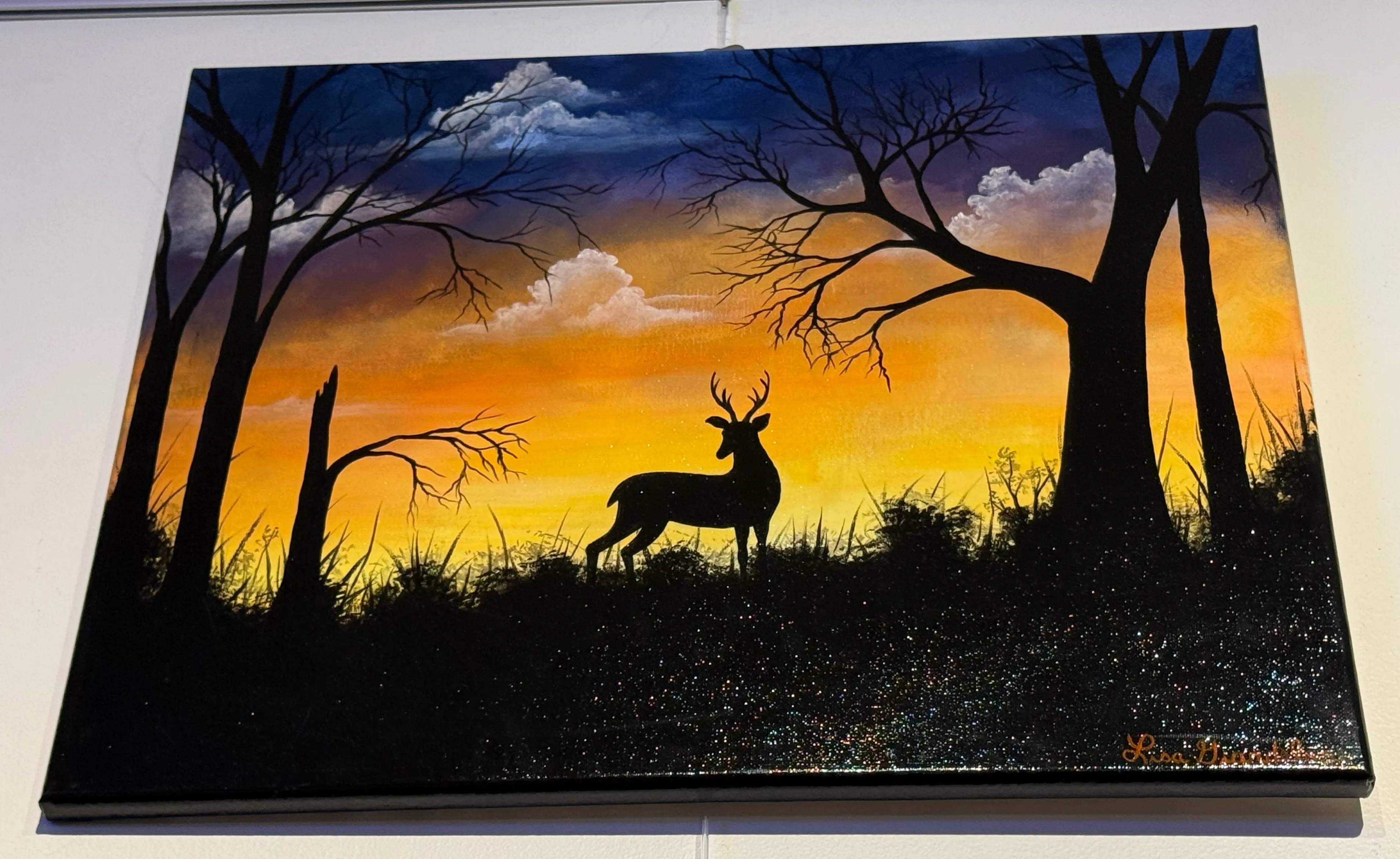 Deer Silhouette — Oil Painting by Lisa Giandelone